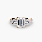 BW James Jewelers setting Three-Stone Ring with Pavé Band 4