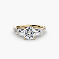 BW James Jewelers setting Three-Stone Ring with Pavé Band 4