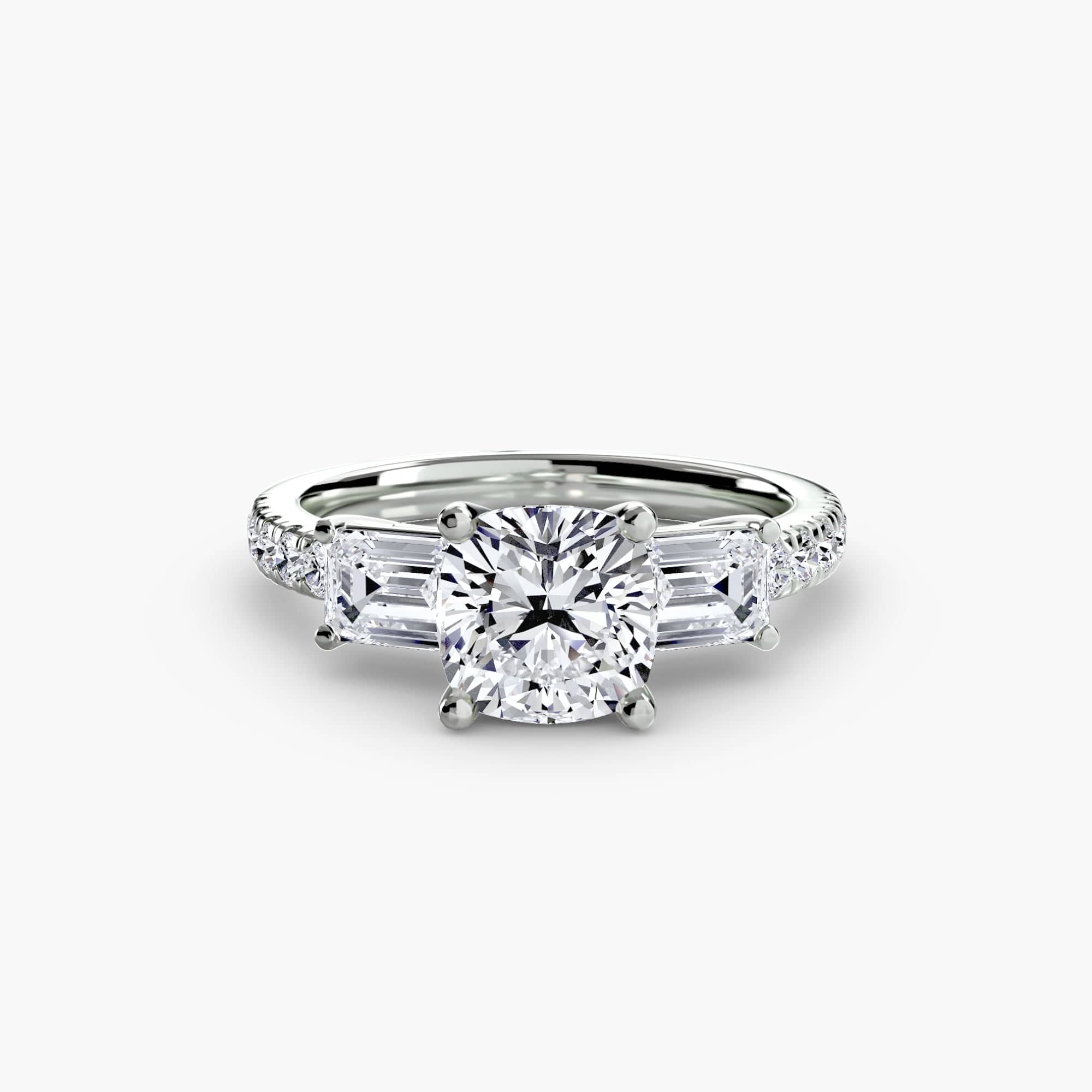 BW James Jewelers setting Three-Stone Ring with Pavé Band 4