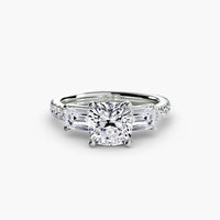 BW James Jewelers setting Three-Stone Ring with Pavé Band 4