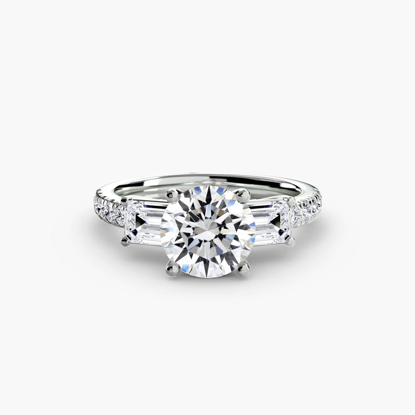 BW James Jewelers setting Three-Stone Ring with Pavé Band 4