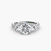 BW James Jewelers setting Three-Stone Ring with Pavé Band 4