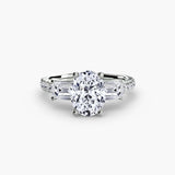 BW James Jewelers setting Three-Stone Ring with Pavé Band 4