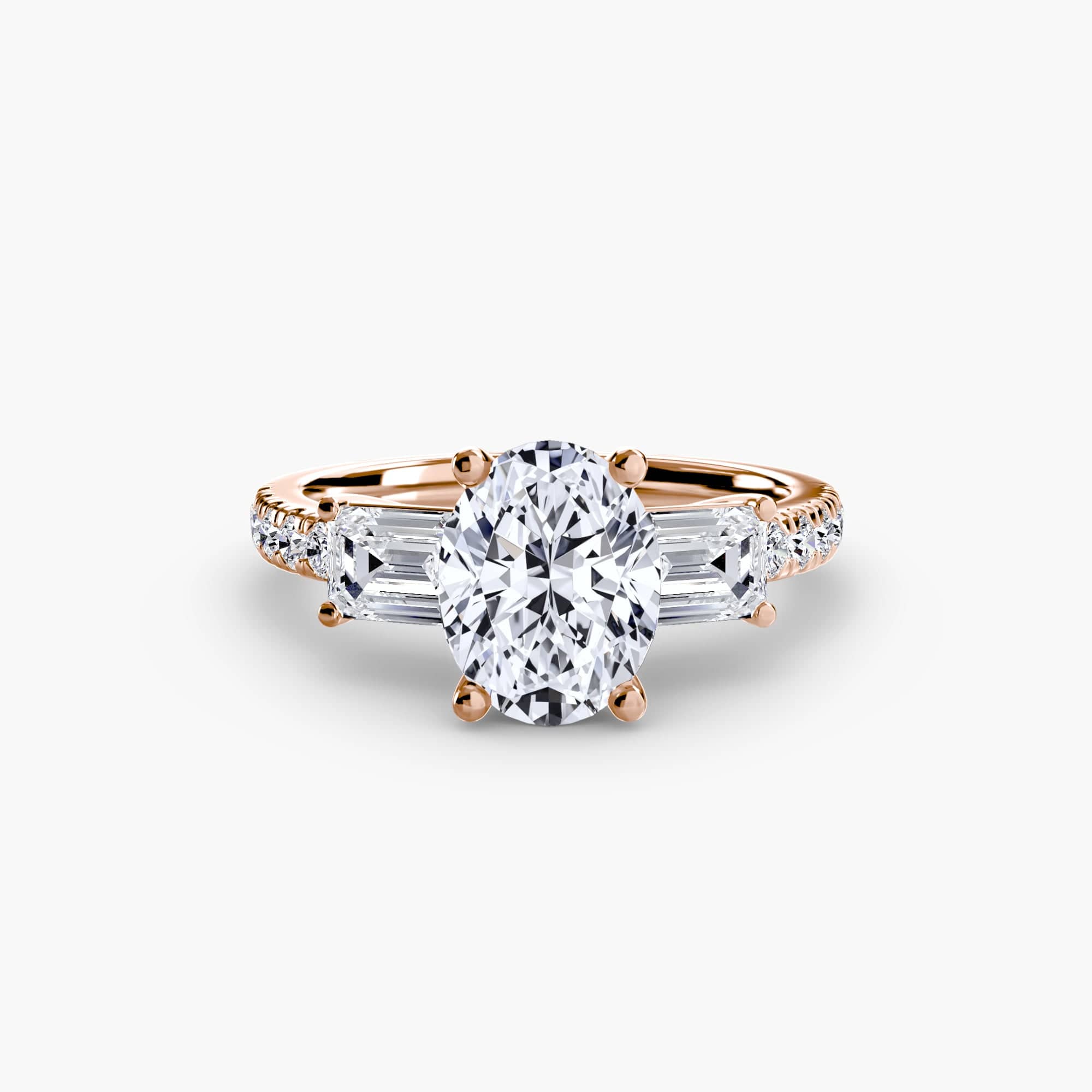 BW James Jewelers setting Three-Stone Ring with Pavé Band 4