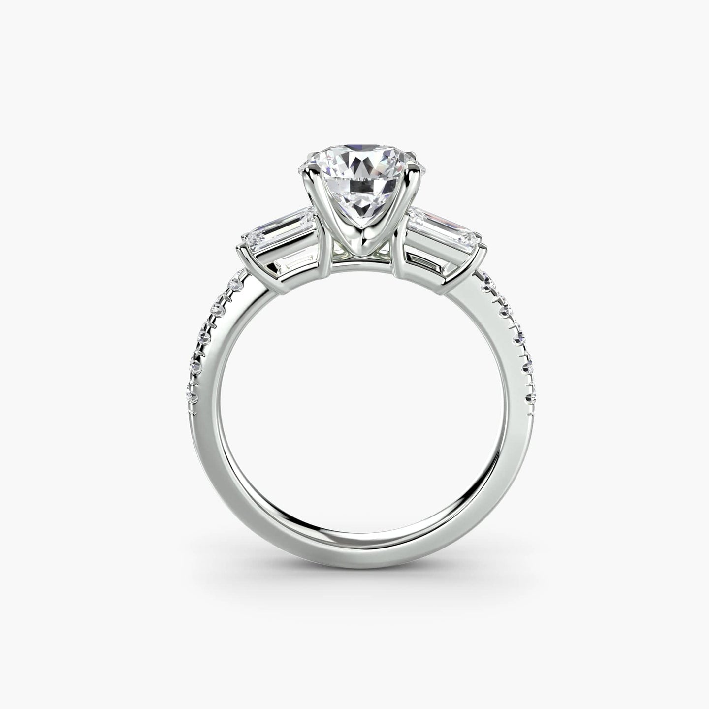 BW James Jewelers setting Three-Stone Ring with Pavé Band 4