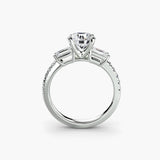 BW James Jewelers setting Three-Stone Ring with Pavé Band 4