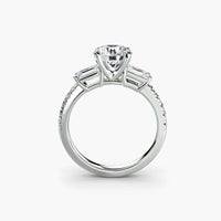 BW James Jewelers setting Three-Stone Ring with Pavé Band 4