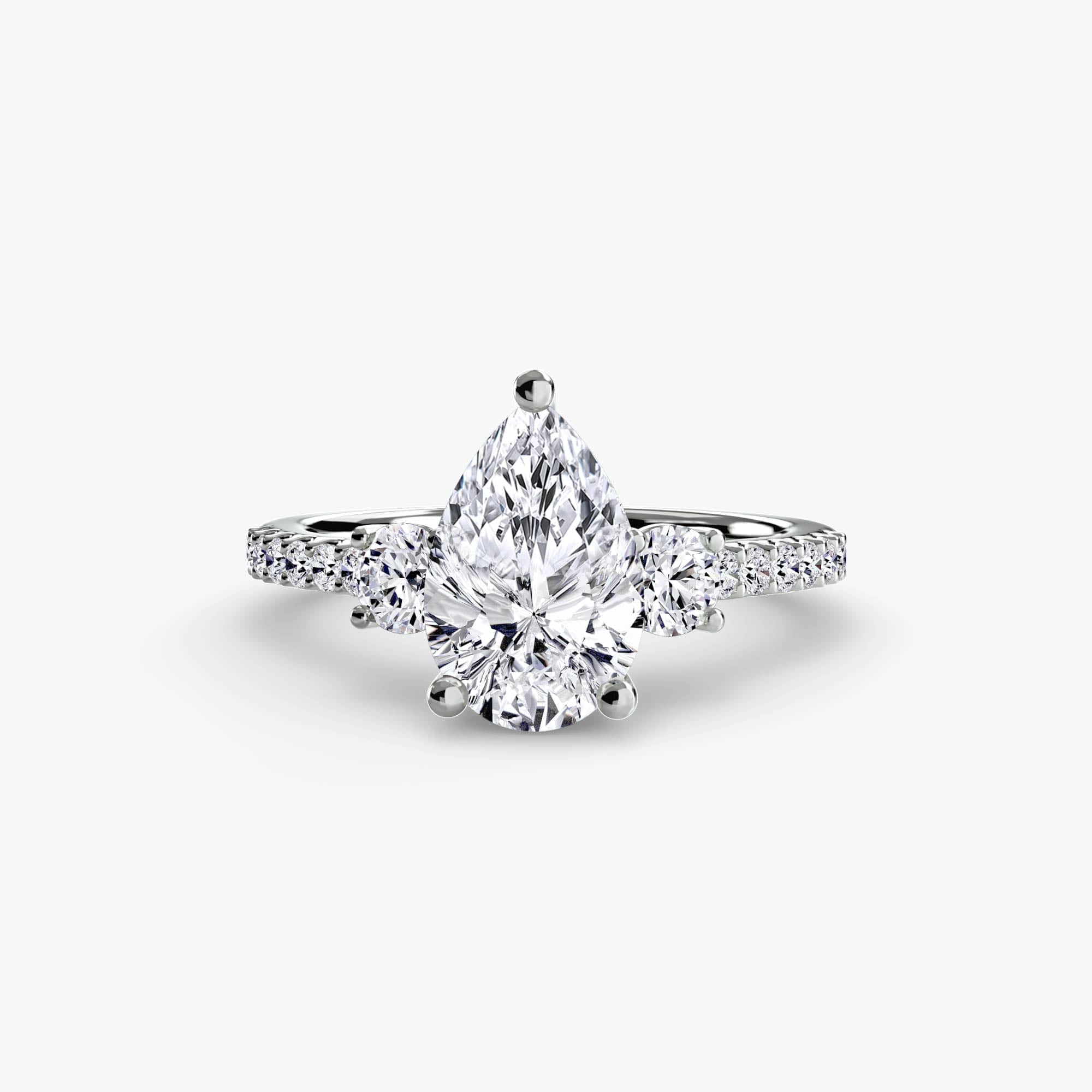 BW James Jewelers setting Three-Stone Ring with Pavé Band 5