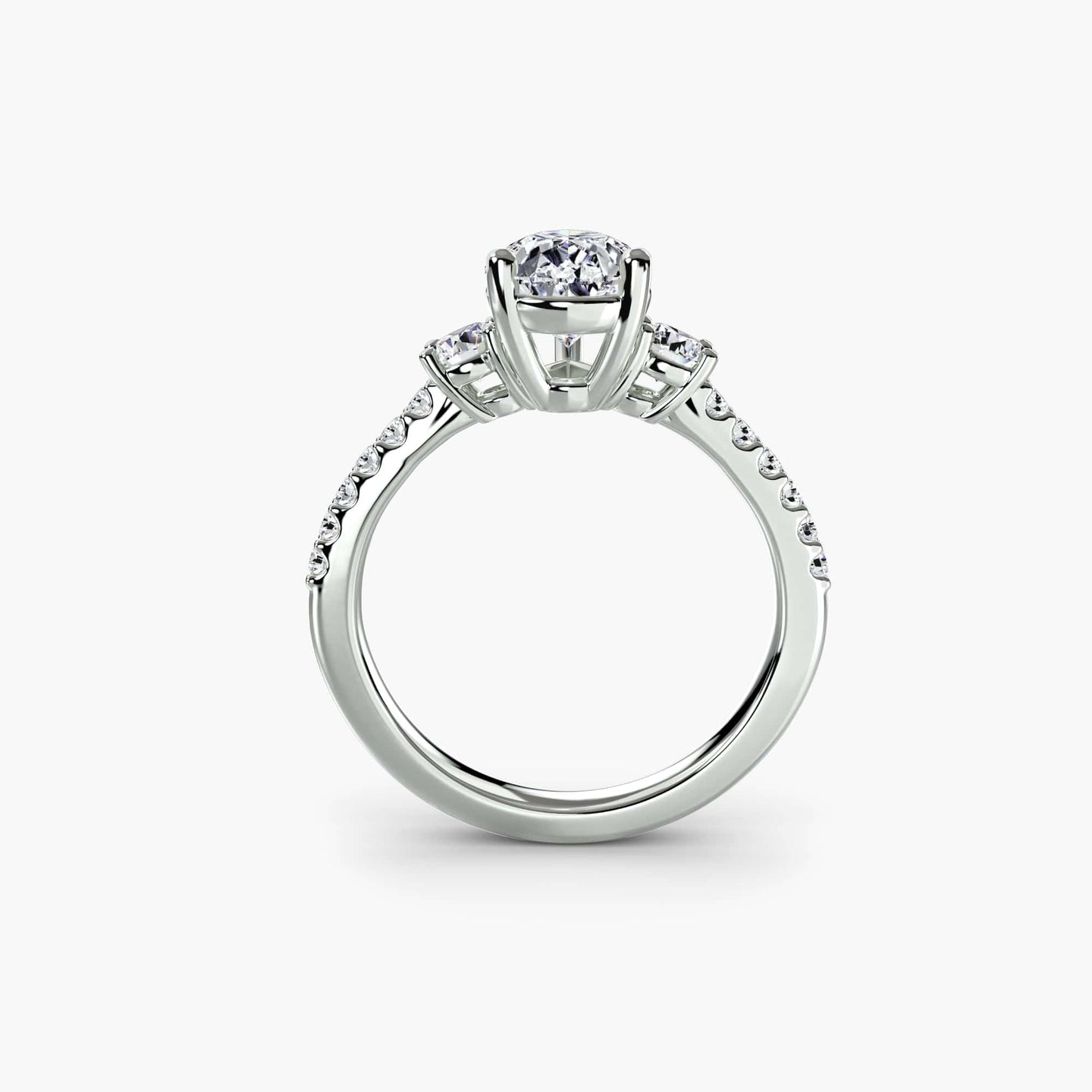 BW James Jewelers setting Three-Stone Ring with Pavé Band 5