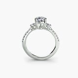 BW James Jewelers setting Three-Stone Ring with Pavé Band 5