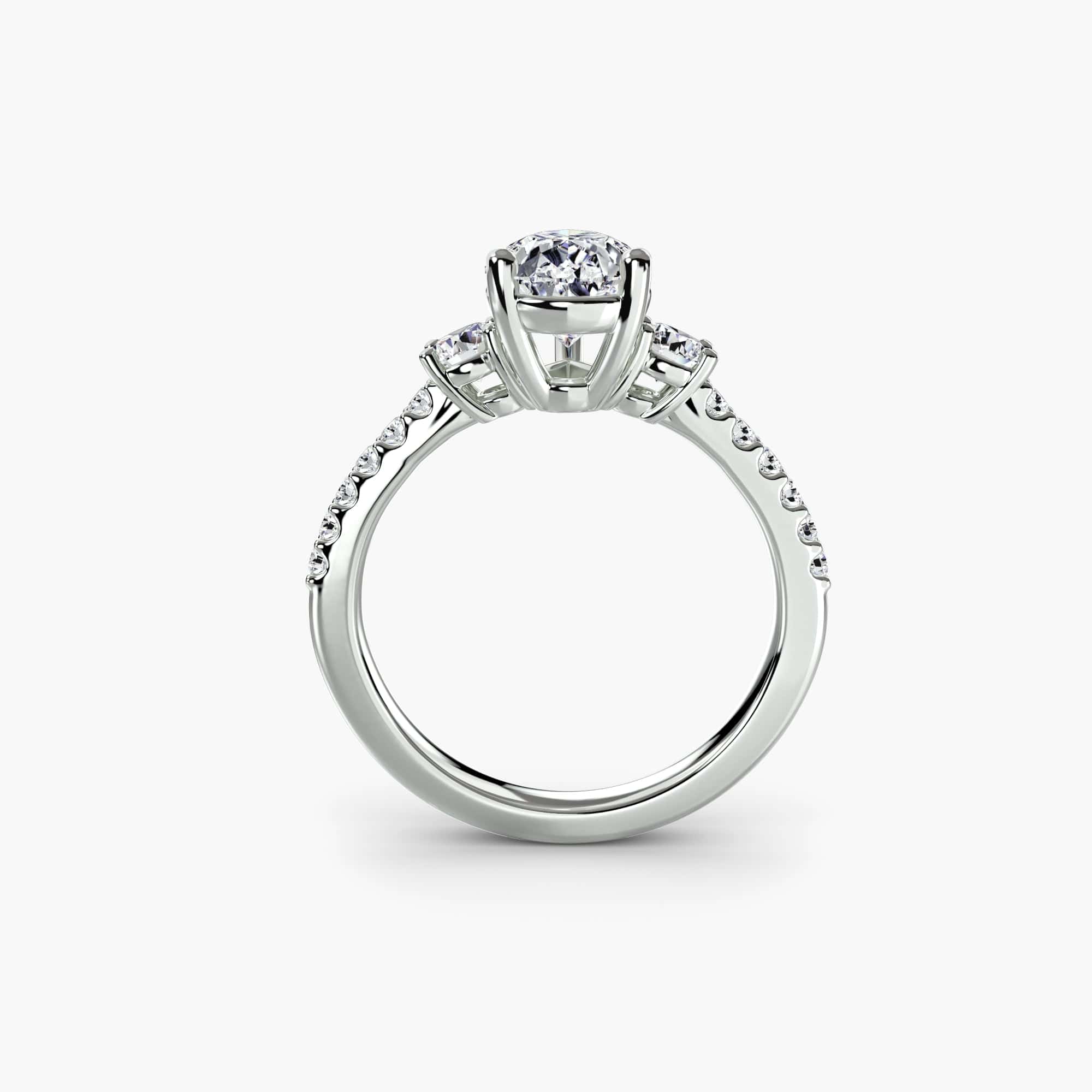 BW James Jewelers setting Three-Stone Ring with Pavé Band 5