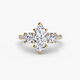 BW James Jewelers setting Three-Stone with Pavé Band