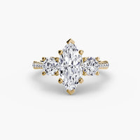 BW James Jewelers setting Three-Stone with Pavé Band