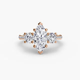 BW James Jewelers setting Three-Stone with Pavé Band