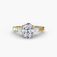 BW James Jewelers setting Three Stone with Pavé Shoulders
