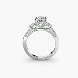 BW James Jewelers setting Three Stone with Pavé Shoulders