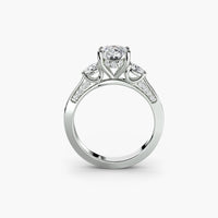 BW James Jewelers setting Three Stone with Pavé Shoulders