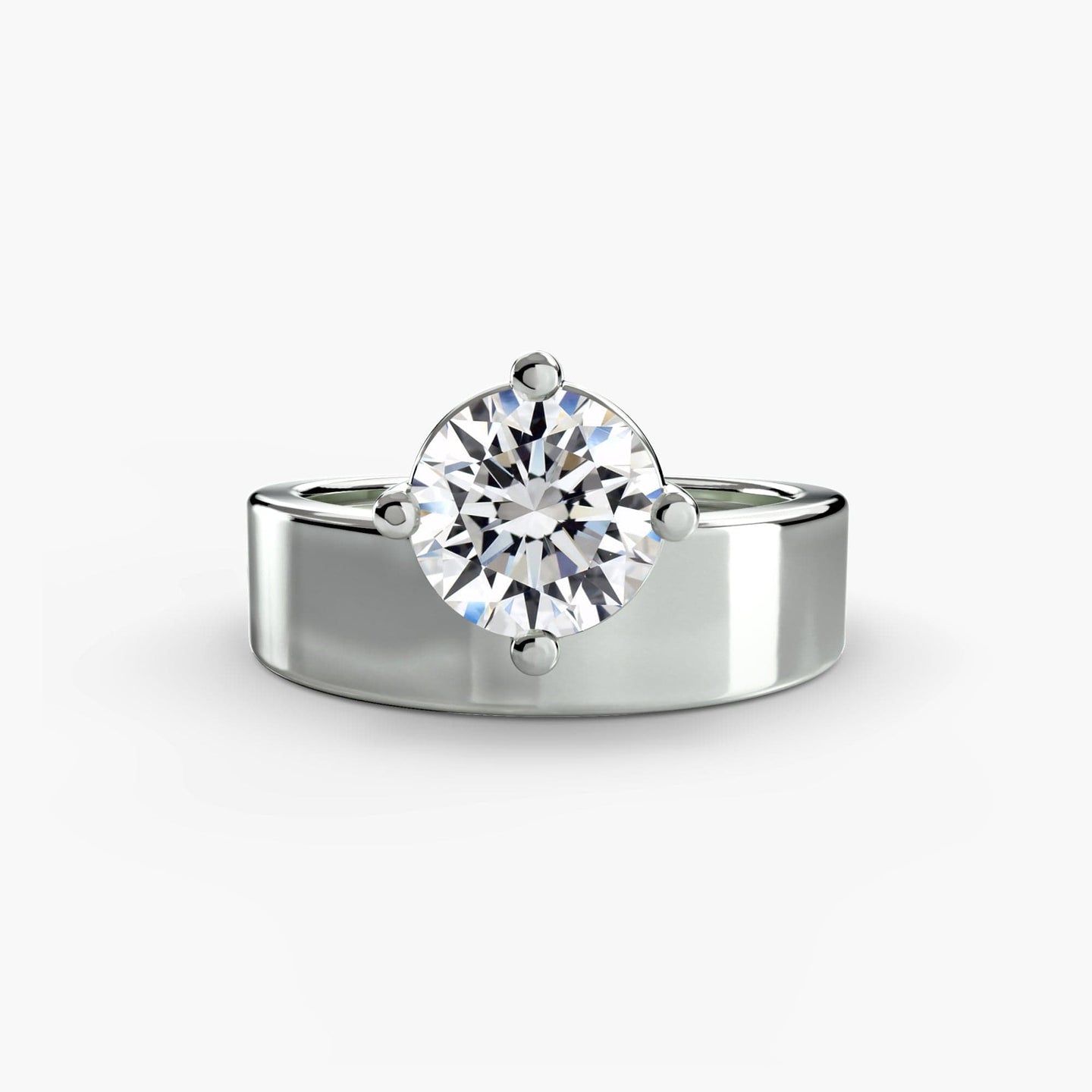 BW James Jewelers setting Wide Band Solitaire