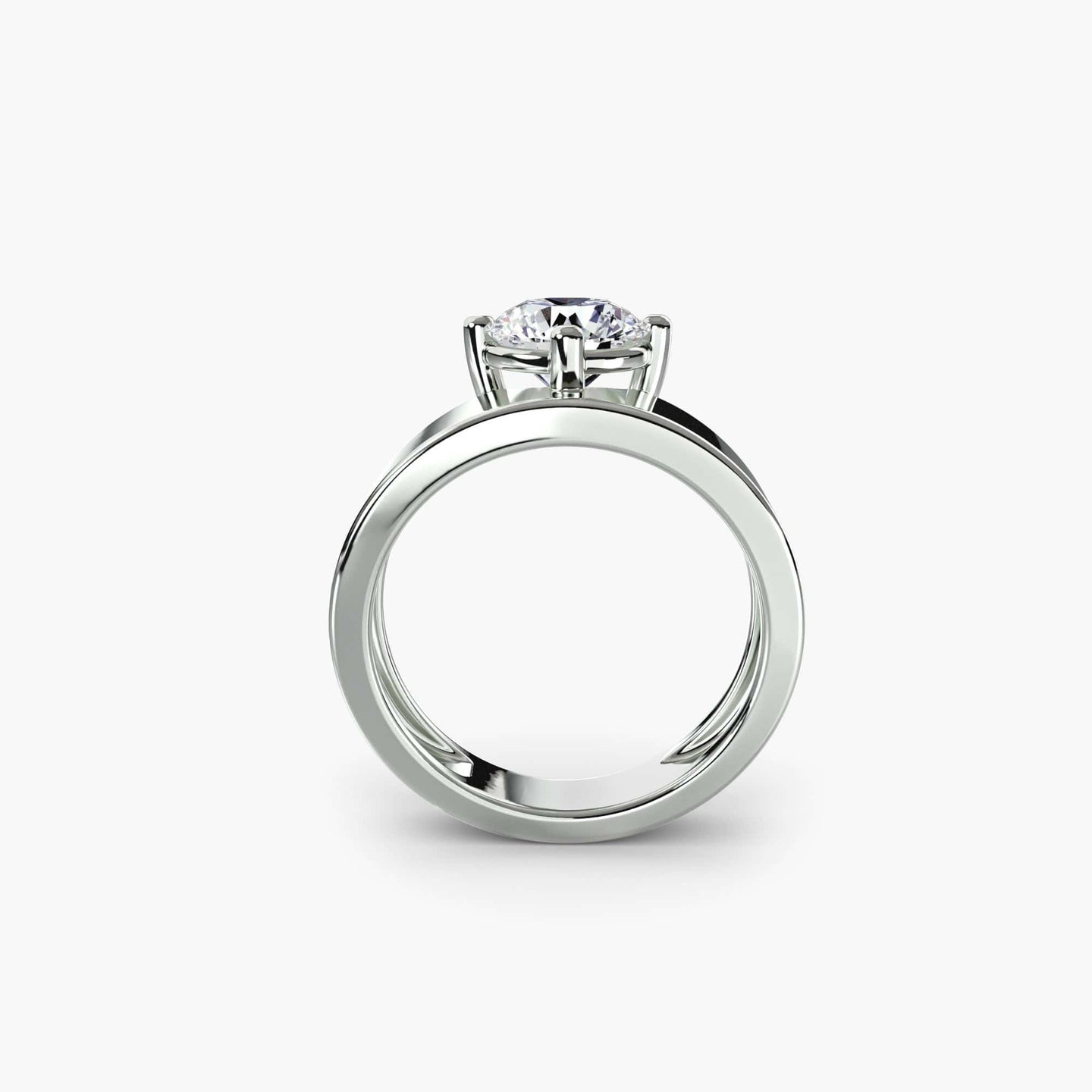 BW James Jewelers setting Wide Band Solitaire