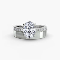 BW James Jewelers setting Wide Band Solitaire with Pavé Band