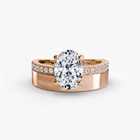 BW James Jewelers setting Wide Band Solitaire with Pavé Band