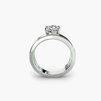 BW James Jewelers setting Wide Band Solitaire with Pavé Band