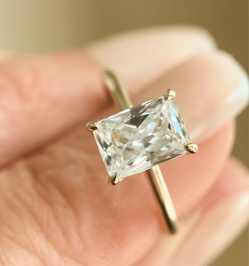 Hidden Halo Solitaire Signature Collection Ring - Lab Diamond Engagement Rings