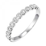 Gemsone Diamond Wedding Bands "Mixables Collection" Round Diamond and Milgrain Ring