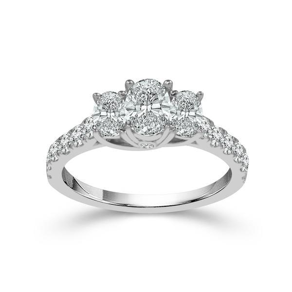IDD Rings OVAL 3 STONE RING WITH SIDES