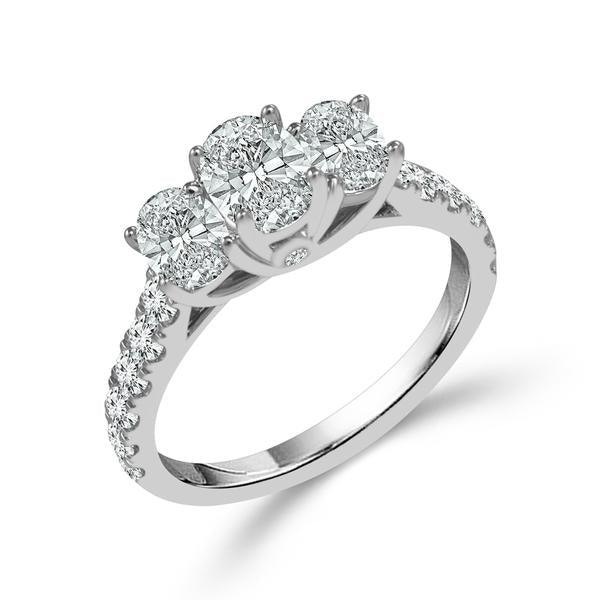 IDD Rings OVAL 3 STONE RING WITH SIDES