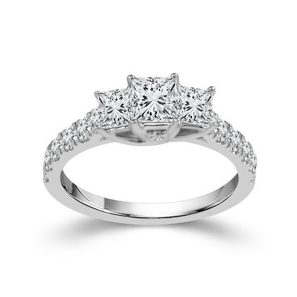 IDD Rings PRINCESS 3 STONE RING WITH SIDES