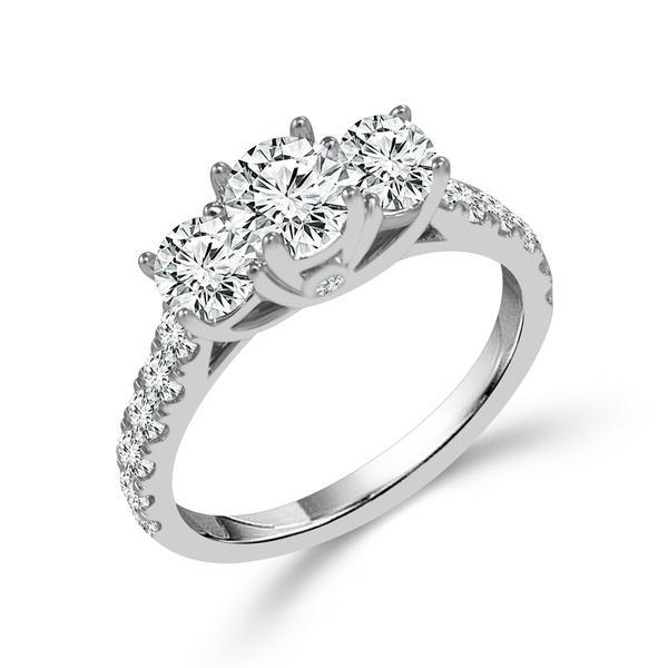IDD Rings ROUND 3 STONE RING WITH SIDES