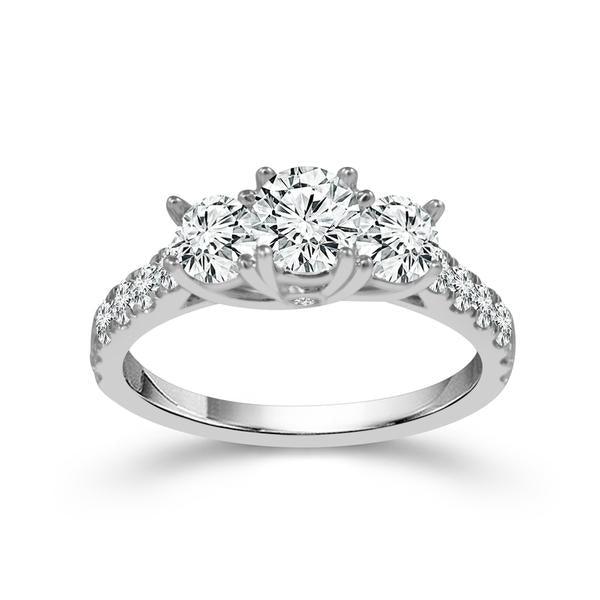 IDD Rings ROUND 3 STONE RING WITH SIDES