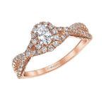 Love Story Engagement Ring Love Story "Lexi" Rose Gold Oval Halo Engagement Ring
