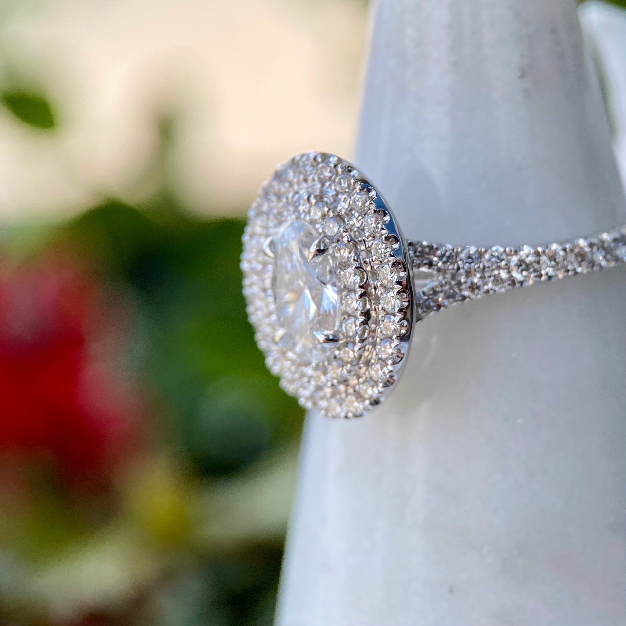 Love Story Oval Halo Engagement Ring – BW James Jewelers