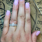 Love Story Engagement Ring Love Story Pear Halo Diamond Ring Bridal Set