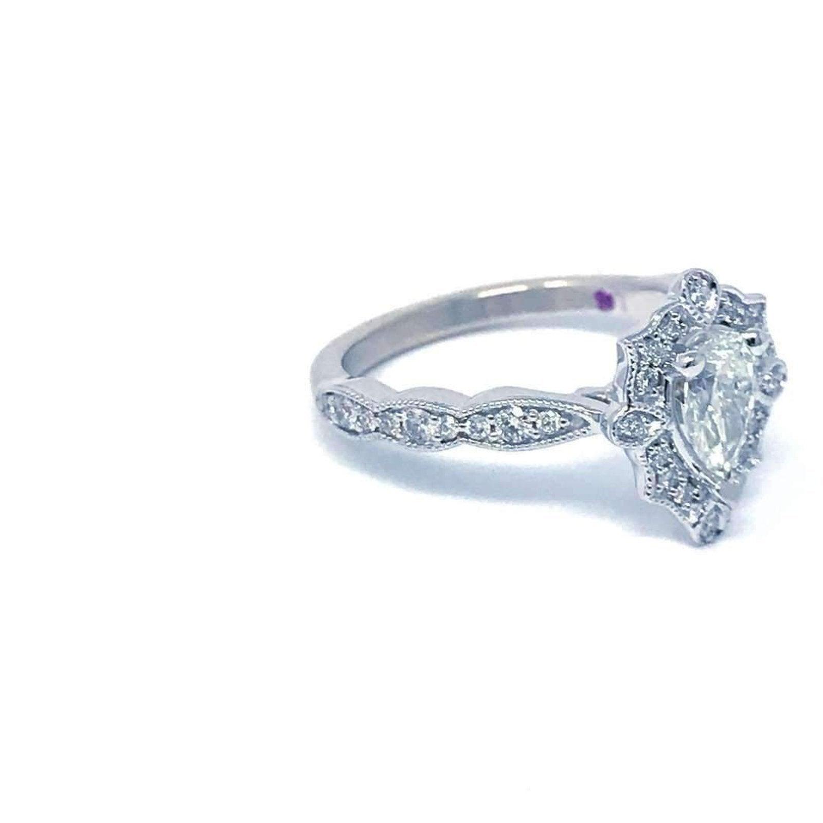 Love Story Engagement Ring Love Story Pear Vintage Halo Diamond Engagement Ring