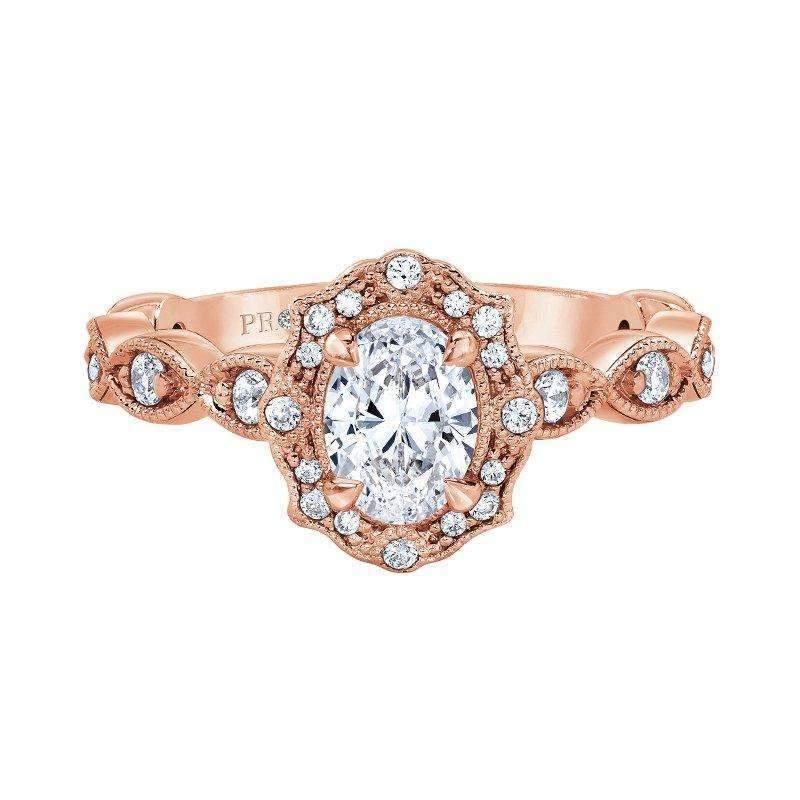 Love Story Engagement Ring Love Story Rose Gold Vintage Halo Diamond Engagement Ring