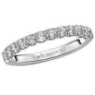 Romance Wedding Band Round 18kt White Gold Matching Diamond Wedding Band