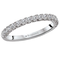 Romance Wedding Band Round 18kt White Gold Matching Diamond Wedding Band