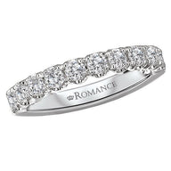 Romance Wedding Band Round 18kt White Gold Matching Diamond Wedding Band