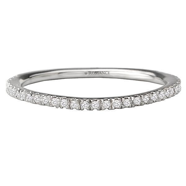 Romance Wedding Band Round 18kt White Gold Matching Diamond Wedding Band