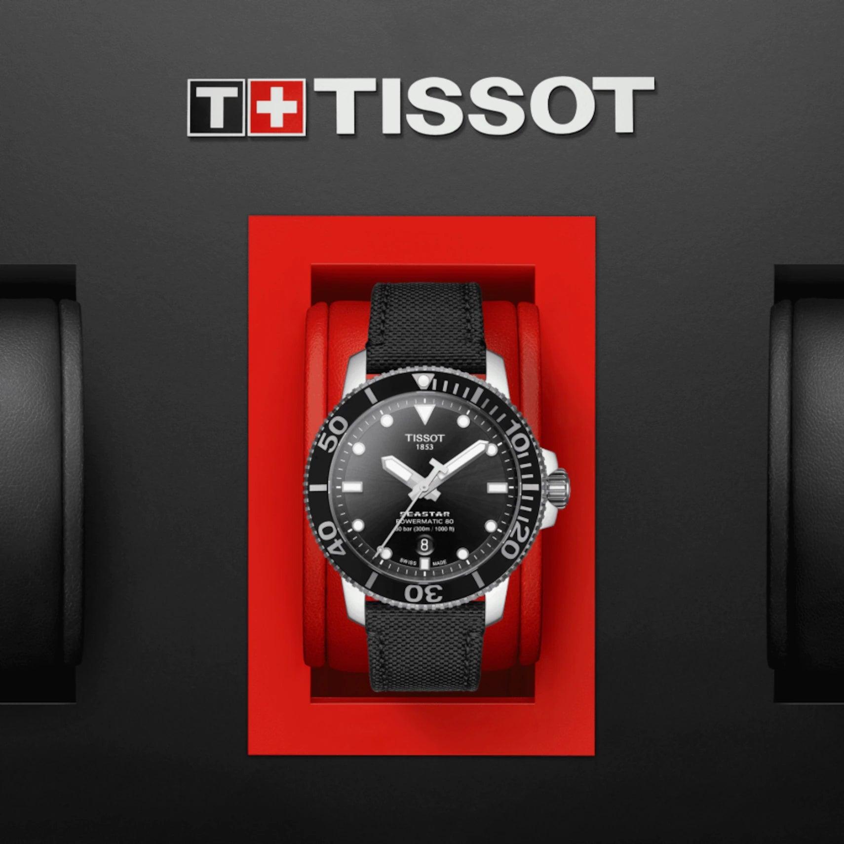 Tissot Seastar 1000 Powermatic 80 Swiss Made Watch Black Nato