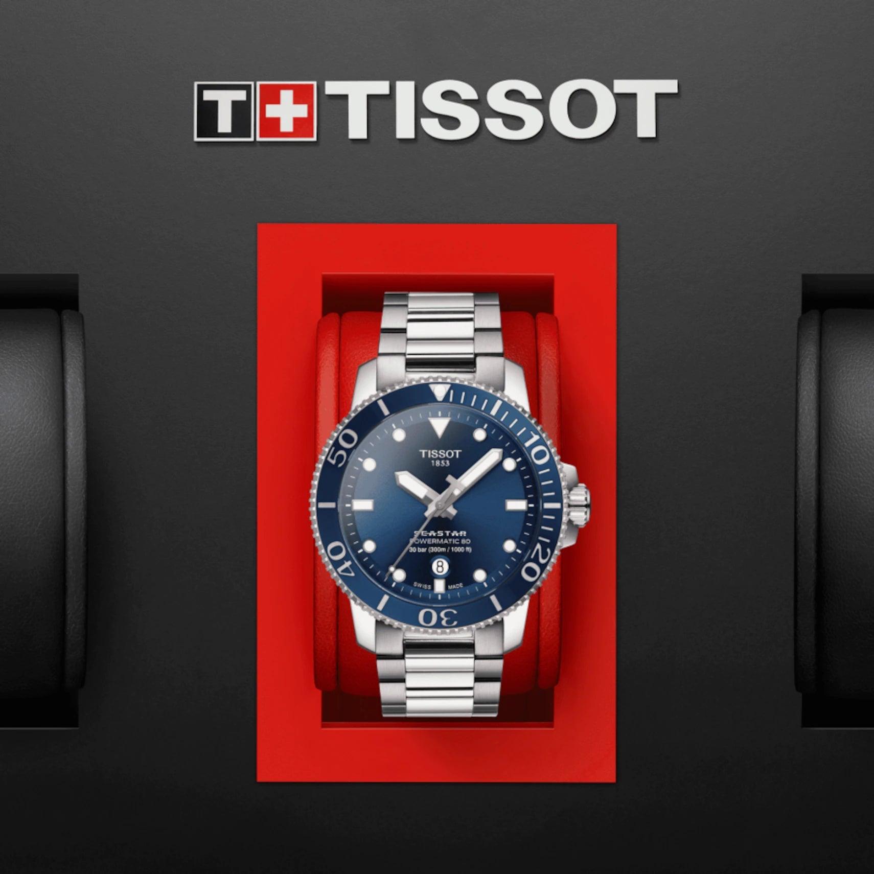 Tissot Seastar 1000 Powermatic 80 Swiss Made Watch Navy Blue
