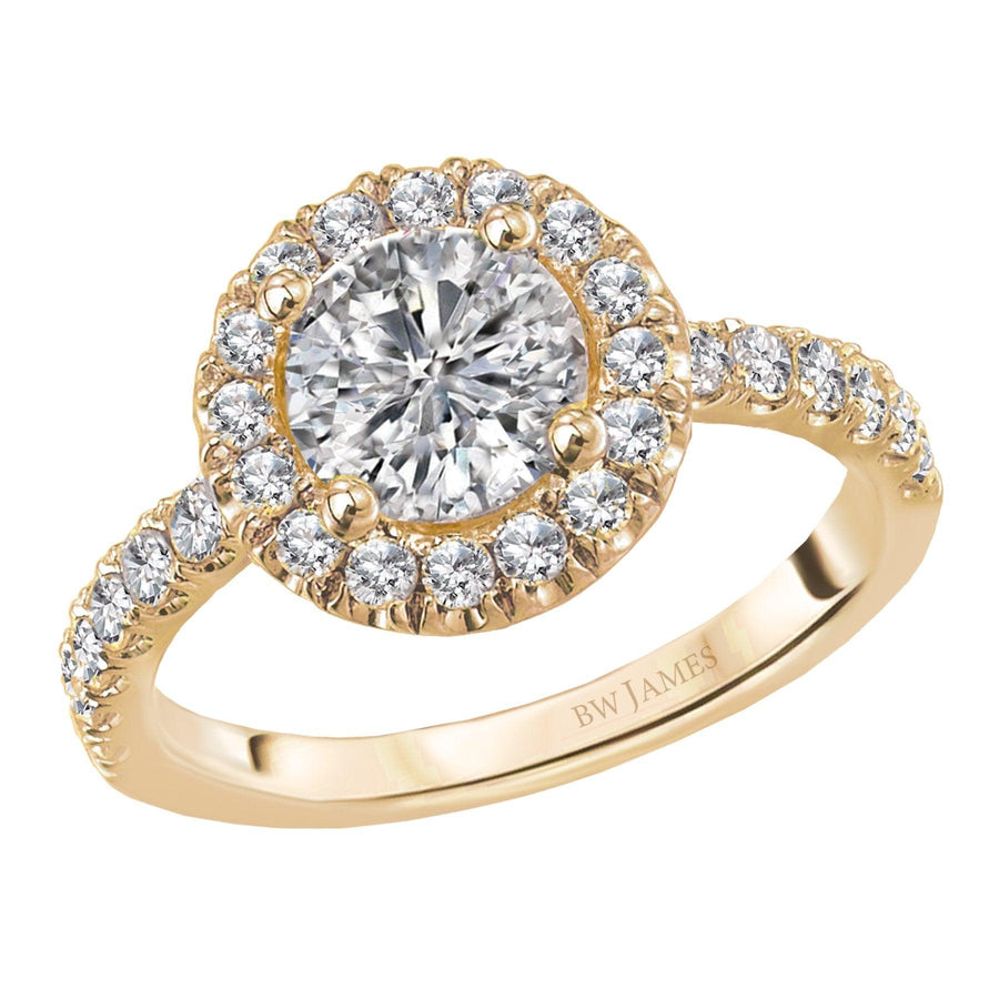 Halo Semi-Mount Diamond Ring Engagement Rings BW JAMES 