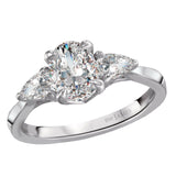 BW JAMES Engagement Rings " The Long Island" Three Stone Semi-Mount Diamond Ring