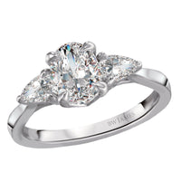 BW JAMES Engagement Rings " The Long Island" Three Stone Semi-Mount Diamond Ring