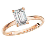"The Camilla" Emerald Cut Solitaire Hidden Halo Semi-Mount Diamond Ring Engagement Rings BW JAMES 