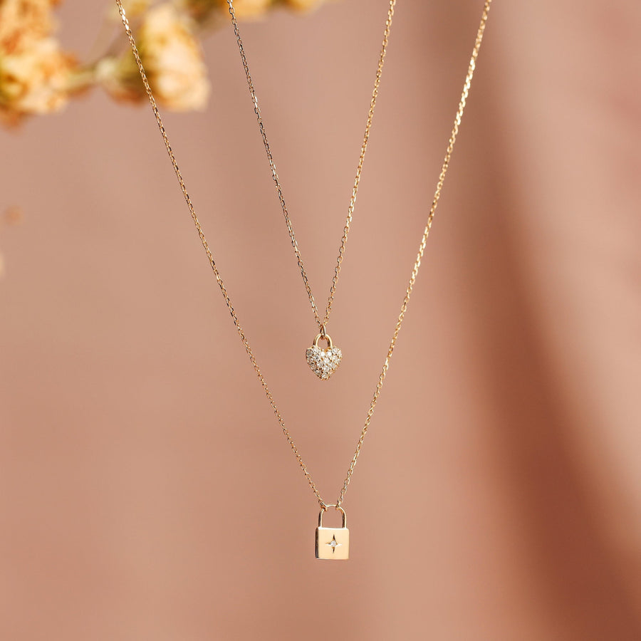 REHANA | Diamond Padlock Necklace Necklaces AURELIE GI 