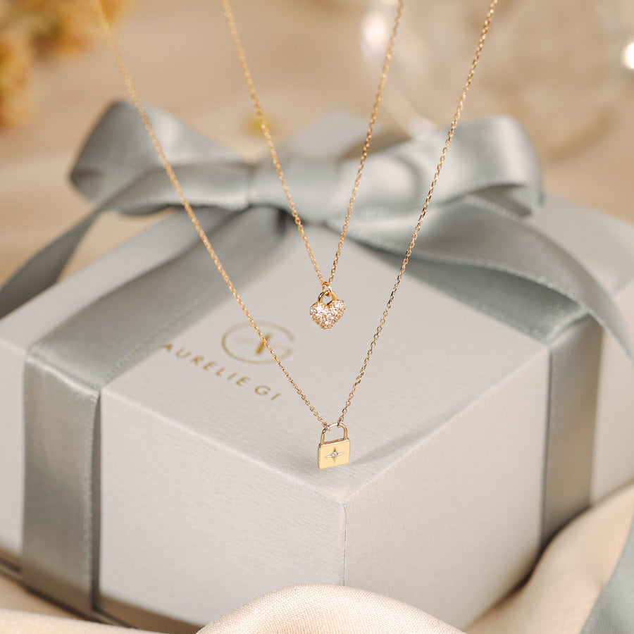 REHANA | Diamond Padlock Necklace Necklaces AURELIE GI 